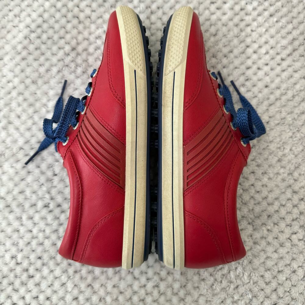 ECCO Golf Street Athletic Hydromax Sneaker Shoes Women 38 7/7.5US Red Leather - Picture 6 of 10